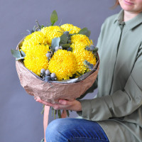 Букет желтых хризантем СЛАДКИЙ МЕД