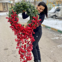 Венок Рождественский Кристмас АРТ 150см