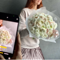 Монобукет ранункулюсов, 45 шт.