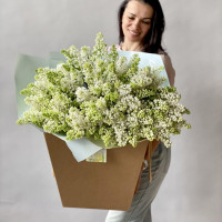 Большой букет * БЕЛАЯ СИРЕНЬ 19 шт*