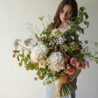 Букет с гортензиями ЛЕСНАЯ НИМФА