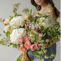 Букет с гортензиями ЛЕСНАЯ НИМФА