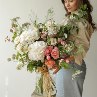 Букет с гортензиями ЛЕСНАЯ НИМФА