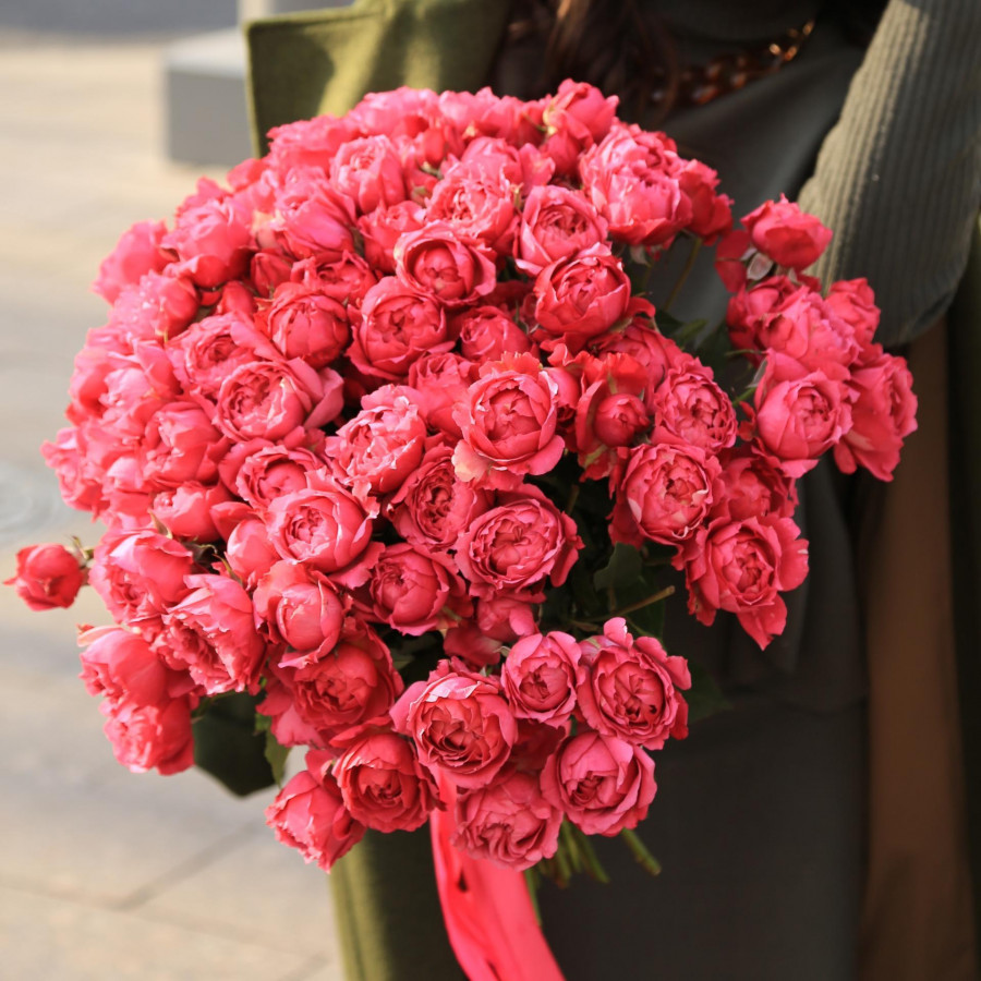 Монобукет пионовидных роз Джульетта, 25 шт.
