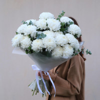 Букет ХРИЗАНТЕМЫ БЕЛЫЕ, 25 шт.