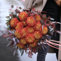 Букет ГРЕЙПФРУТ-БАЗИЛИК, 17 шт