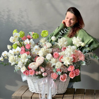 Корзина цветов НЕЖНОЕ УТРО XXL
