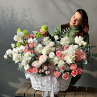 Корзина цветов НЕЖНОЕ УТРО XXL
