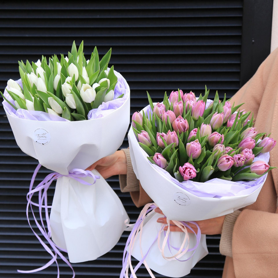Букет ТЮЛЬПАНЫ МИКС, 35 шт (цвета из наличия разные)