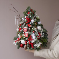 Рождественская ЕЛОЧКА СНЕГИРИ, живая хвоя - 50 см