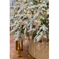 Елка ПРЕМИУМ 3,5м с оформлением ШАМПАНЬ СНЕЖНАЯ с огнями