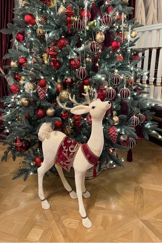 Елка с оформлением КРАСНЫЙ БАРХАТ, 2,5 м