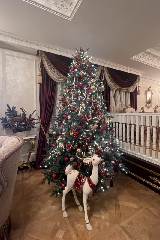 Елка с оформлением КРАСНЫЙ БАРХАТ, 2,5 м