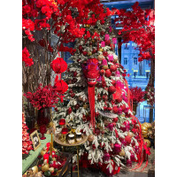 Елка с оформлением КРАСНЫЙ ДРАКОН, символ 2024