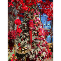 Елка с оформлением КРАСНЫЙ ДРАКОН, символ 2024