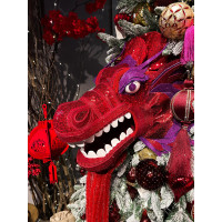 Елка с оформлением КРАСНЫЙ ДРАКОН, символ 2024