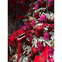 Елка с оформлением КРАСНЫЙ ДРАКОН, символ 2024