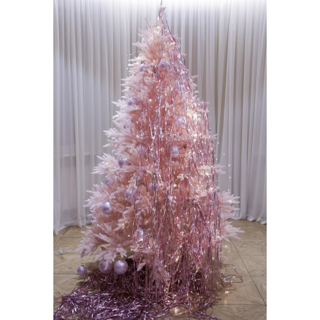 Елка с оформлением ПИНКИ ТРЕНД, дождик