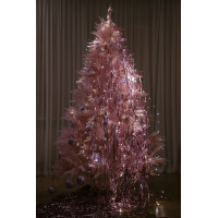 Елка с оформлением ПИНКИ ТРЕНД, дождик