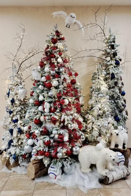 Сет елок с оформлением СНЕЖНАЯ СКАЗКА, 4 елки