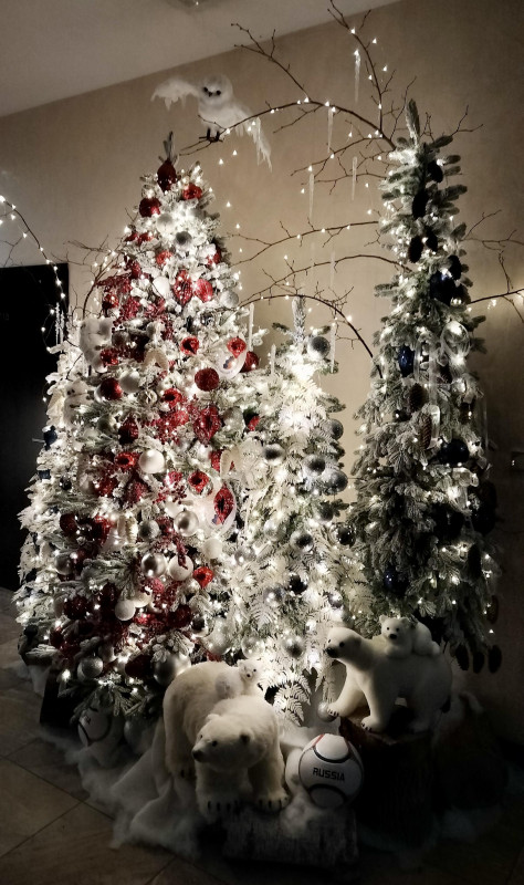 Сет елок с оформлением СНЕЖНАЯ СКАЗКА, 4 елки