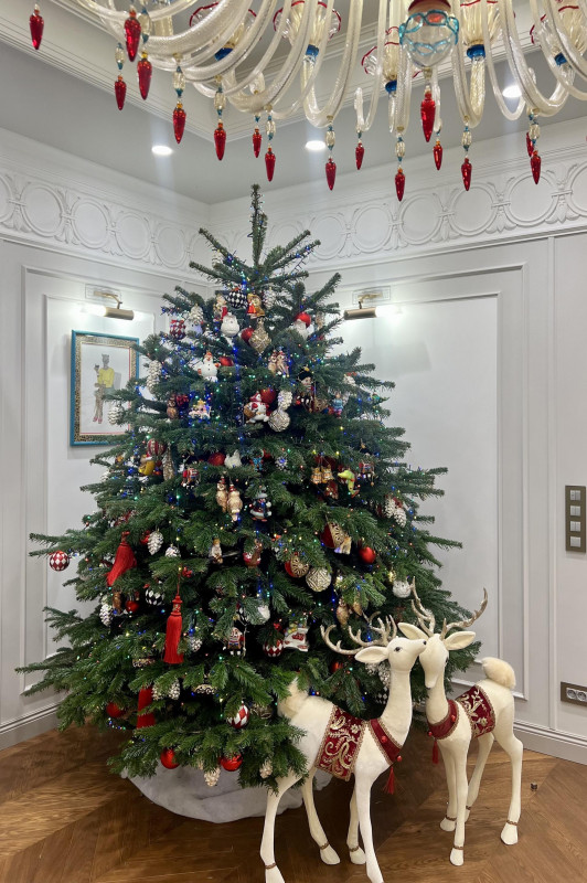 ЖИВАЯ пихта с оформлением НОСТАЛЬГИЯ, 2,5 м