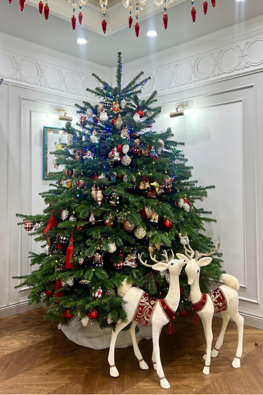 ЖИВАЯ пихта с оформлением НОСТАЛЬГИЯ, 2,5 м