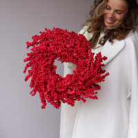 Венок ИЛЕКС ЯГОДНЫЙ, ИССК. 40 см, В ЕД ЭКЗ