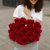 Букет бордовых роз ФЕЕРИЯ, 15 шт.