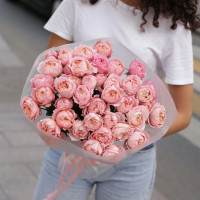 Букет кустовых пионовидных рох ПЕРСИК, 11 шт.