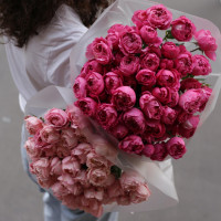 Букет малиновых пионовидных роз МАРСАЛА