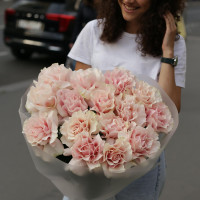 Букет с французскими розами ПУДРА АНГЕЛОВ, 15 шт.