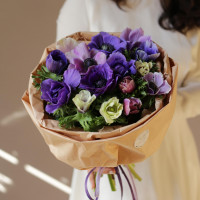 Букет ВЕСЕННИЕ АНЕМОНЫ, 15шт, 33х32, цвета в асс.