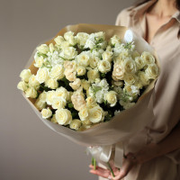 Букет кустовых кремовых роз КРЕМАН