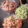 Монобукет с розовыми кустовыми розами, 29 шт