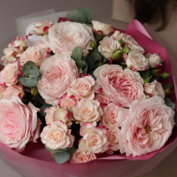 Букет из микса нежных роз МИЛЕДИ