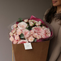 Букет из микса нежных роз МИЛЕДИ