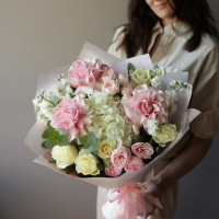 Букет из микса роз ОРГАНЗА *