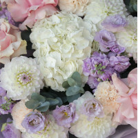 Букет ЛАВАНДОВАЯ ПРИНЦЕССА с георгинами