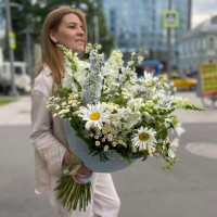 Букет с ромашками ПОЙДЕМ ЗА МНОЙ
