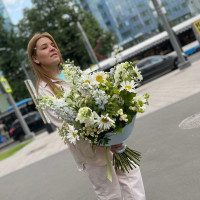Букет с ромашками ПОЙДЕМ ЗА МНОЙ