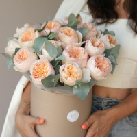 Коробка пионовидных роз ДЖУЛЬЕТТА, 15 шт *