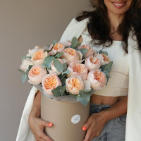 Коробка пионовидных роз ДЖУЛЬЕТТА, 15 шт *