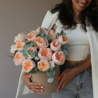 Коробка пионовидных роз ДЖУЛЬЕТТА, 15 шт *