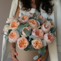 Коробка пионовидных роз ДЖУЛЬЕТТА, 15 шт *