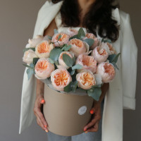 Коробка пионовидных роз ДЖУЛЬЕТТА, 15 шт *