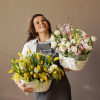 Корзина ВЕСЕННЯЯ АКВАРЕЛЬ, 42 см