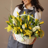Корзина ВЕСЕННЕЕ СОЛНЦЕ, 52х50 см