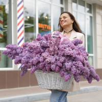 Большой букет *СИРЕНИ в корзине*