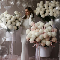 Сет из больших коробок зефирных хризантем, 55 штх3 шт.